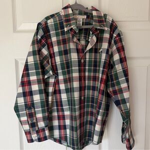 Beaufort Bonnet Company Boy’s Plaid Button-Up Shirt - Green, Red & White